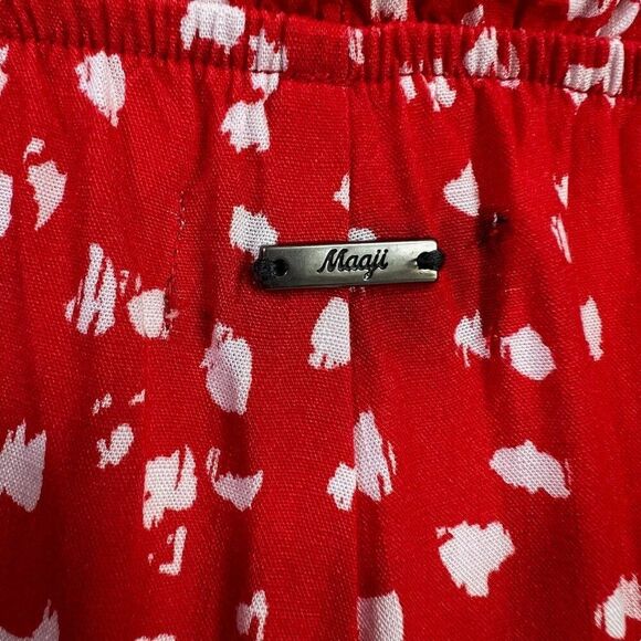 Maaji Spotted Kennedy Tie Back Wide Leg Jumpsuit Red Size Small - Picture 8 of 10